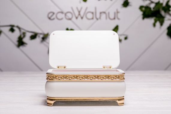 Коробочка для прикрас із позолотою «Gold & white» | Зображення 3