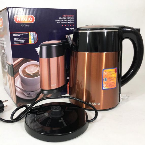 Хороший електричний чайник MAGIO MG-490 / Тихий електричний чайник / TM-274 Чайник електро | Зображення 1