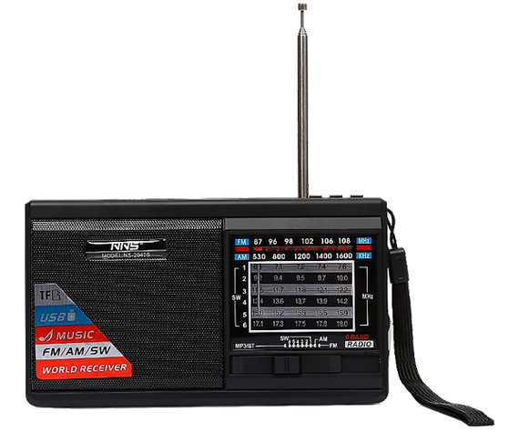 Радиоприемник портативный NNS NS-2040S Solar с фонарем, солнечной панелью, Bluetooth, USB, TF черный (24406-NS-2040S_844) | Зображення 2