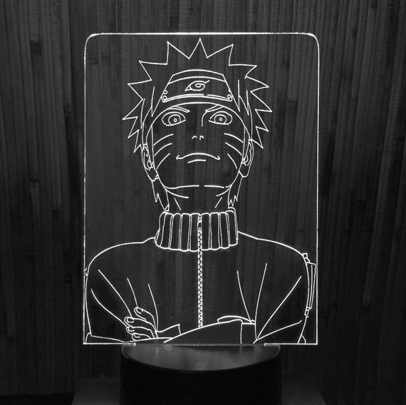 Акриловий світильник-нічник Наруто білий tty-n000068