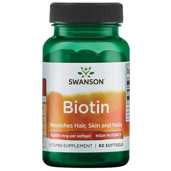 Биотин Swanson Biotin High Potency 10000 mcg 60 Softgels