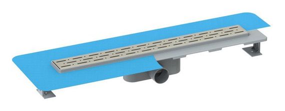 Душовий канал з горизонтальним фланцем Maxiflow Standart Line 80 см решітка "Дощ" 4022.TY050K.080.1 | Зображення 1