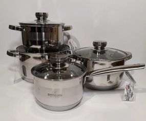 Набір кухонного посуду Bohmann BH-08-475, 8 предметів нержавіюча сталь, для індукції