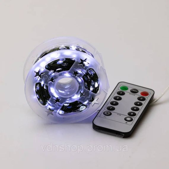 Гірлянда роса на пульті 50 метрів на 500 led світлодіодів крапля на зеленому дроті біла 500L50MGW | Зображення 8