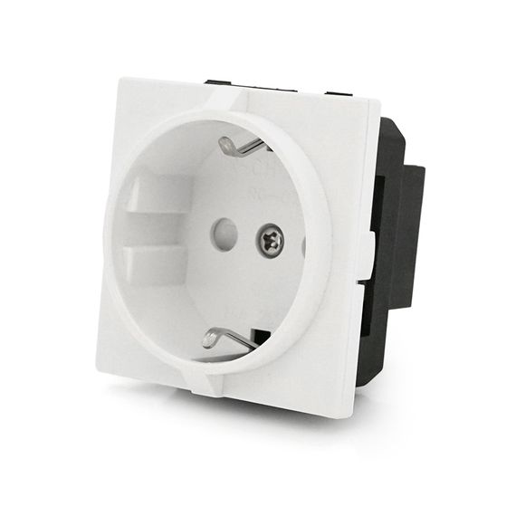Розетка врізна з заземленням E-08, Input: AC 100-250V 16A, White