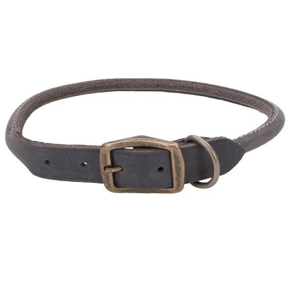Ошейник кожаный Coastal Circle-T Round Dog Collar, 60 см х 1.6 см, серый