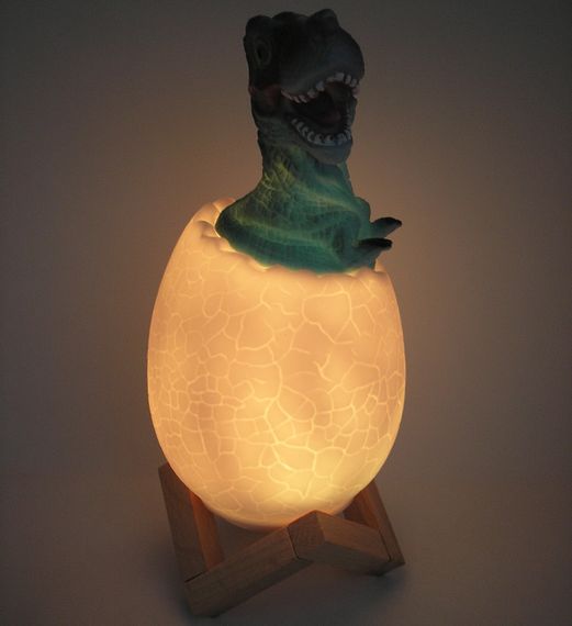 3D нічник світильник динозавр в яйці Dinosaur Lamp різнокольоровий з пультом д/к  з підзарядкою від USB | Зображення 5