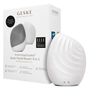 Электронная ультразвуковая щетка для лица GESKE Sonic Facial Brush 5в1 gray, Белый