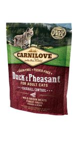 Корм Carnilove Cat Duck & Pheasant Hairball Control сухий з качкою та фазаном для виведення вовни у котів 0.4 кг