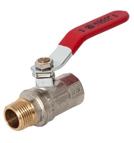 Кран кульовий 3/4" ЗВ червона ручка,з проточкою ASCO  PN40  1/24