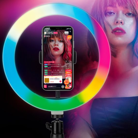 Кольцевая RGB селфи - лампа, 26 см | Зображення 1