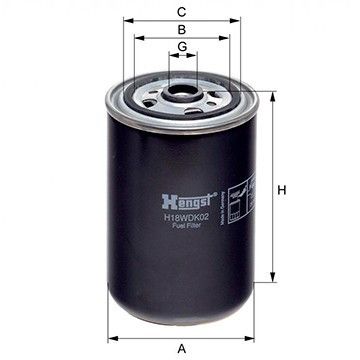 Фильтр топливный Renault Truck 00-, Hengst, H18WDK02,