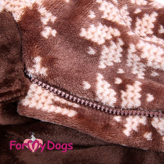 Зимний комбинезон для собак For My Dogs "Сканди Зимняя Пижама" коричневый | Зображення 1