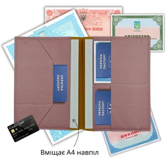 Органайзер для документів А5 рожевий, папка з принтом глітер | Зображення 2