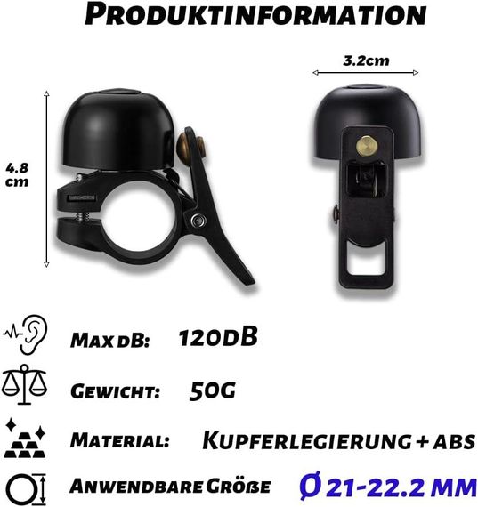 Велосипедний дзвінок Arkim, велосипедний дзвінок у стилі ретро, мінідзвінок 120 дБ | Зображення 2