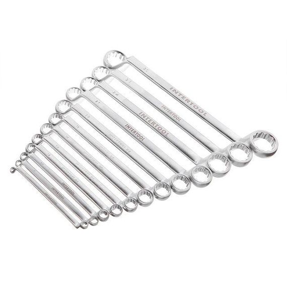 Набір ключів накидних 12 од., 6-32 мм, Cr-V INTERTOOL HT-1103 | Зображення 2