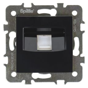 Розетка компьютерная черная RB-1PC