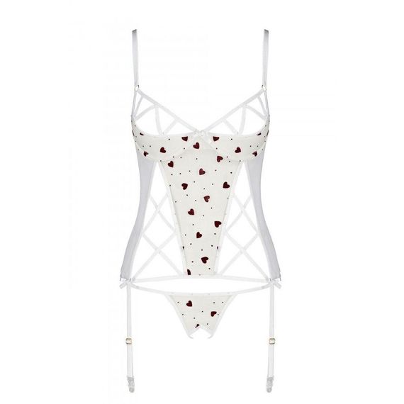 Корсет з підв'язками + стрінги LOVELIA CORSET white L/XL - Passion | Зображення 4