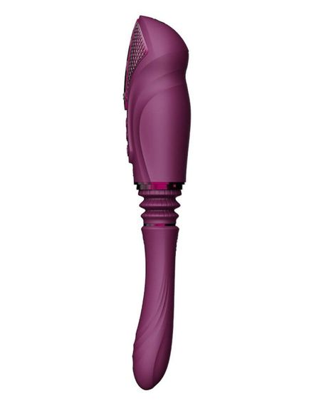 Компактна смарт секс-машина Zalo – Sesh Velvet Purple, 2 насадки, пульт ДК, кристал Swarovski | Зображення 5