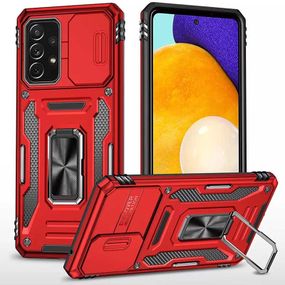 Ударостійкий чохол Camshield Army Ring для Samsung Galaxy A73 5G Силікон, Червоний / Red