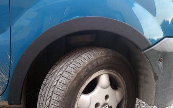 Накладки на арки (4 шт, черные) Металл для Renault Kangoo 1998-2008 гг