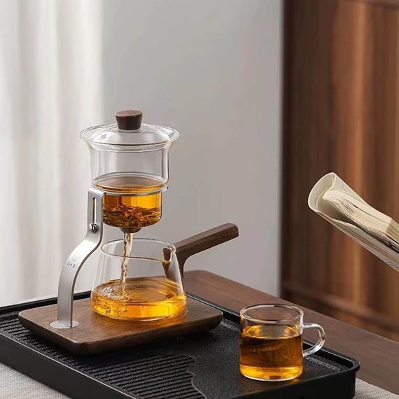 Чайник для заварювання TeaPot D-40 Automatic tea maker 300/400ml Transparent gold | Зображення 2