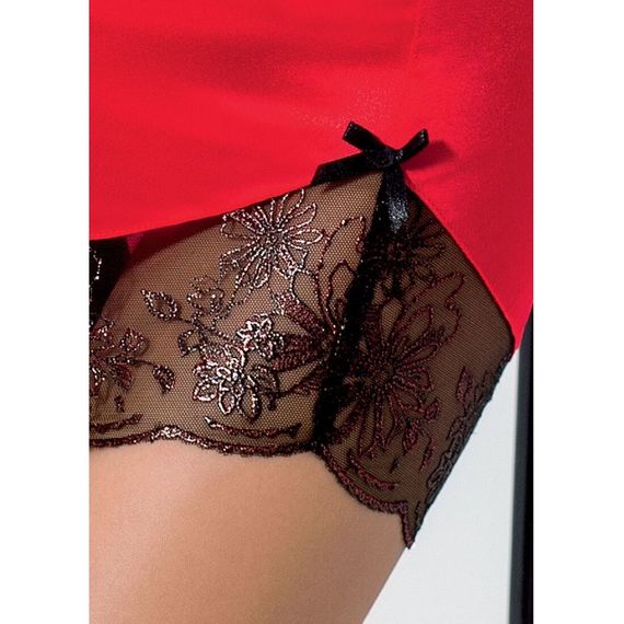 Сорочка приталена з чашечками BRIDA CHEMISE red XXL/XXXL - Passion Exclusive, трусики | Зображення 4