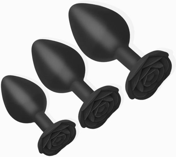 Набір силіконових анальних пробок BMS Roses Til’ Dawn Silicone Anal Plug Kit (пошкоджене паковання!!!) Sex Aura | Зображення 4
