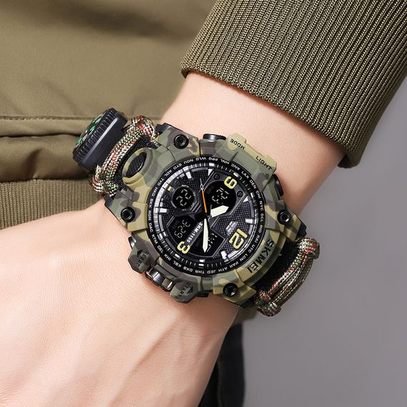Чоловічий годинник Skmei 1155BNCMGN Camo Green | Зображення 3
