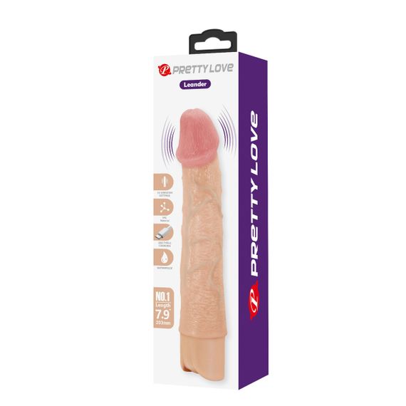 Вібратор Pretty Love Leander Realistic Vibrating Dildo Sex Aura | Зображення 1