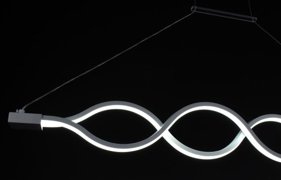 Люстра світлодіодна підвісна LED світильник для квартири на стелю лед 27438 Білий 30-110х6х102 см. | Зображення 6