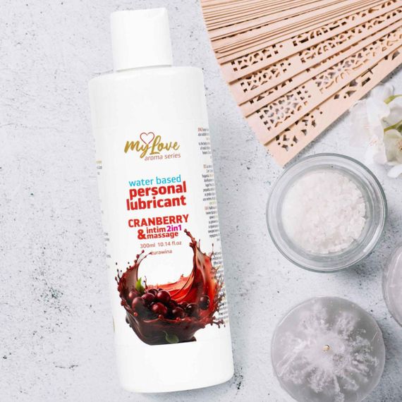 2в1 лубрикант та масажний гель - MyLove Aroma Series Intim&Massage Cranberry, 300 мл Sex Aura | Зображення 2