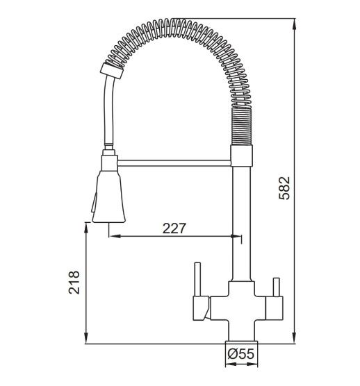 Змішувач для кухні Koer KB-72025-05 з виходом для питної води (KR5015) | Зображення 1
