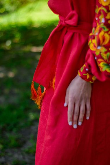 Плаття вишиванка доросле льон у підлогу | Зображення 5