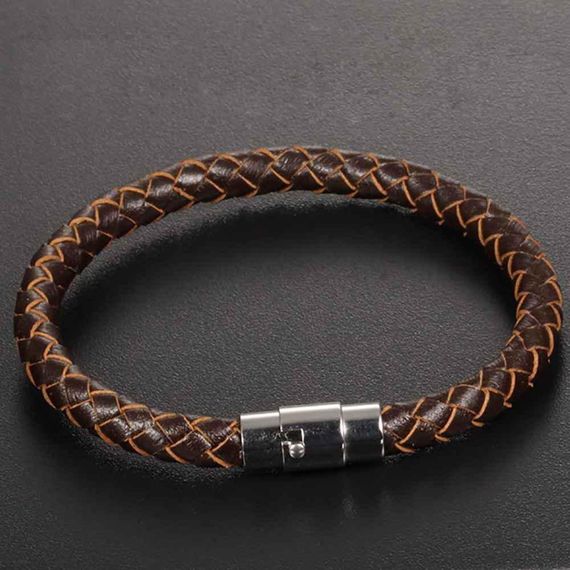 Чоловічий шкіряний браслет Primo Collar з магнітною застібкою - Brown | Зображення 2