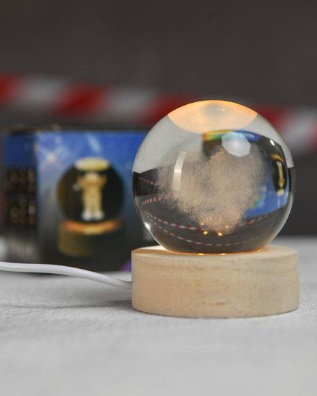 Ночник хрустальный шар сердце декоративный светильник 3D лампа для спальни детский ночной светильник шар