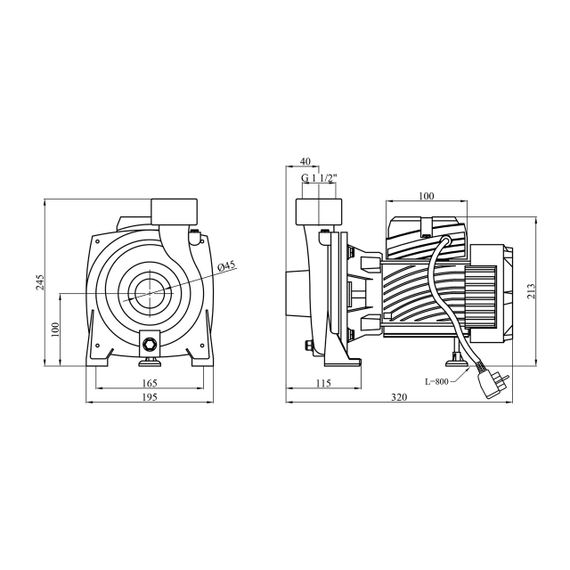 Насос поверхневий поливальний Pumpman TGA1A Нmax 18 м Qmax 16 куб.м 1 1/2"х1 1/2" 750 Вт | Зображення 1