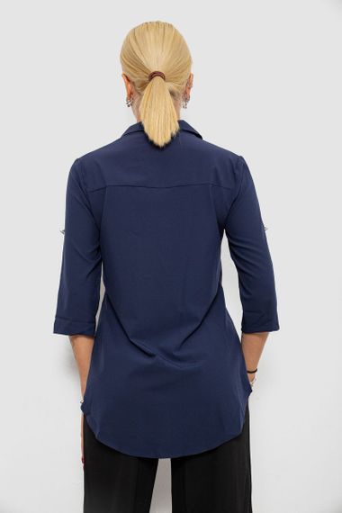 Блуза классическая, цвет синий, 230R72-2 | Зображення 3
