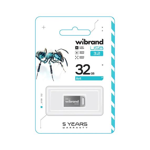 USB флеш накопичувач Wibrand 32GB Ant Silver USB 3.2 Gen 1 (USB 3.0) (WI3.2/AN32M4S) | Зображення 1