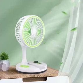 Настольный вентилятор с LED подсветкой и USB, KC-7900 / Мини-вентилятор настольный аккумуляторный