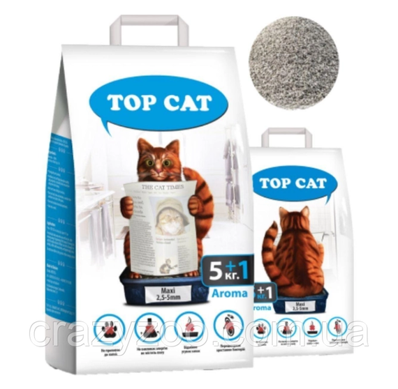 Наповнювач для котячого туалету Top Cat Maxi бентонітовий з ароматом лаванди 2.5-5 мм 5+1 кг 0019 | Зображення 3