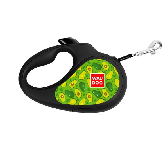 Рулетка для собак Waudog R-Leash XS с рисунком "Авокадо", лента, 3 м