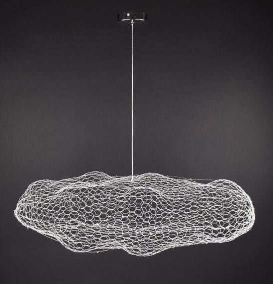 Люстра світлодіодна підвісна LED світильник для квартири на стелю лед 27657 Хром 25-180х40х60 см.