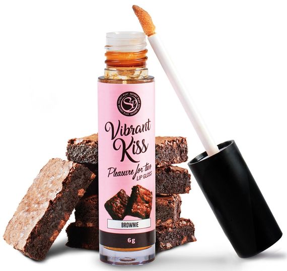Блеск для губ с эффектом вибрации Secret Play - LIP GLOSS Vibrant Kiss Brownie, 6 грамм sexstyle