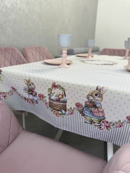 Скатертина гобеленова RUNNER1292GR-180 Limaso, 137х180, Прямокутна, Великодній, Без люрексу, 75% поліестер, 22% бавовна, 3% акрил, Гобелен | Зображення 6