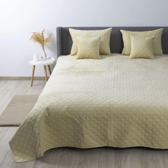 Покрывало евро макси ТЕП Velour Ромб круглый 4-00518-22458 180х240 см бежевое | Зображення 2