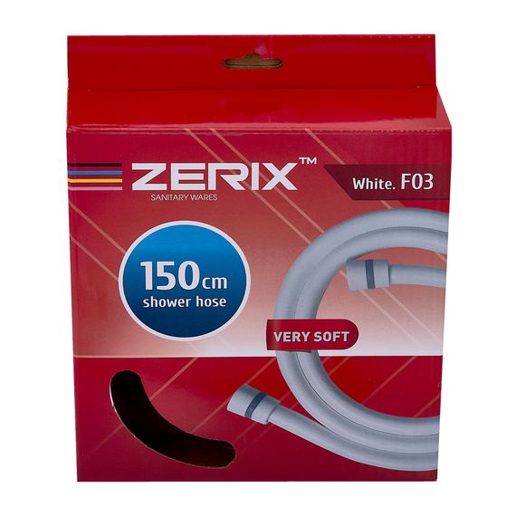 Шланг для душу Zerix White.F03 150 см силікон. (колір білий) (ZX5567) | Зображення 1