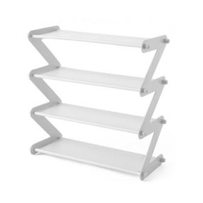 Полка для обуви органайзер компактный стойка складная Shoe Rack YH 8802 хранение вещей и обуви 4 полки. Цвет: белый