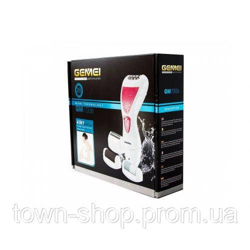 Эпилятор Gemei GM-7006 4в1 - Профеcсиональный беспроводной эпилятор бритва с насадками триммер + пемза. Цвет: | Зображення 4