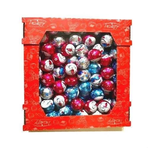 Шоколадные новогодние конфеты шарики Baron, 1700г, с кремовой начинкой, новогодний подарок